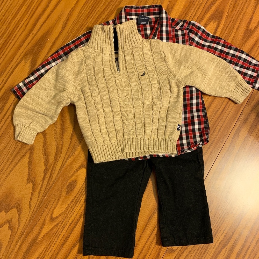 NAUTICA Baby 3 Piece Outfit Red & Black